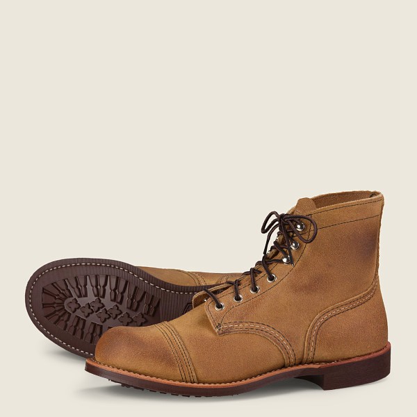 Red Wing Heritage Boots Khaki - Red Wing Mens Iron Ranger - 6-inch Muleskinner Leather - FYSCB-1502